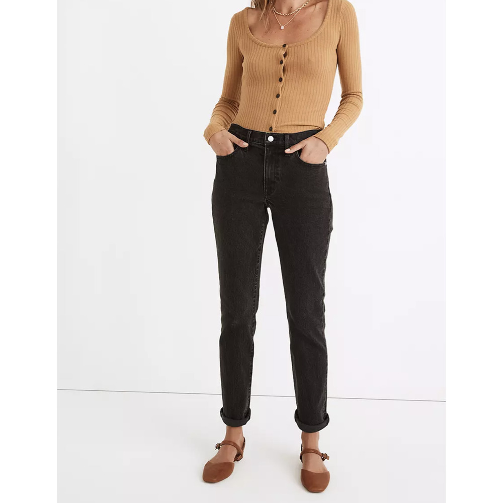 Madewell The Slim Boyjean in Lunar Wash Black Size 26